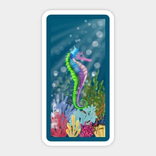 Seahorse and coral reef Sticker